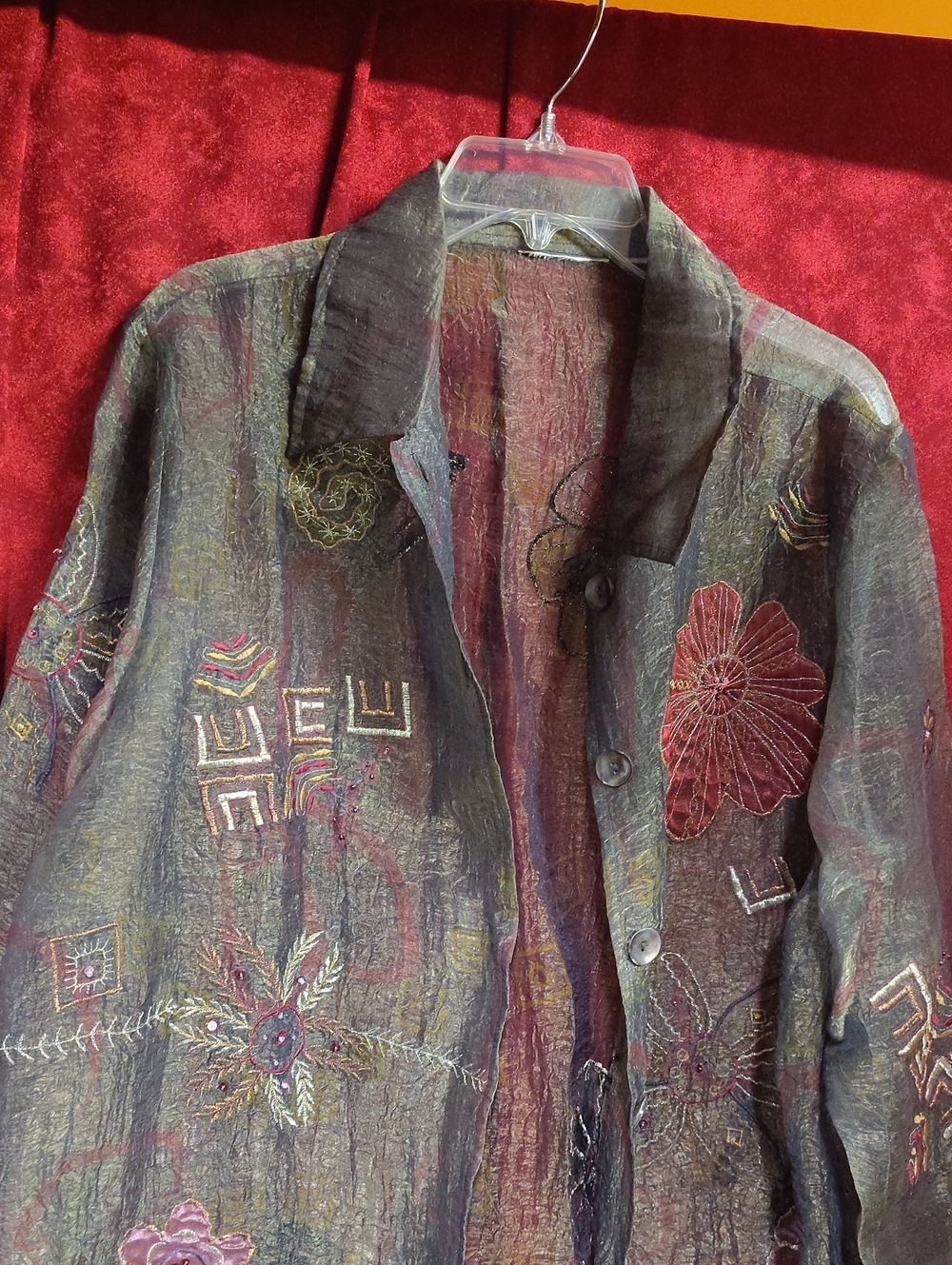 Wallflower Embroidered Multi-Color Longline Jacket